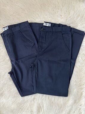 New Old Navy Boys Navy Pants size 18 Husky - 2 pairs